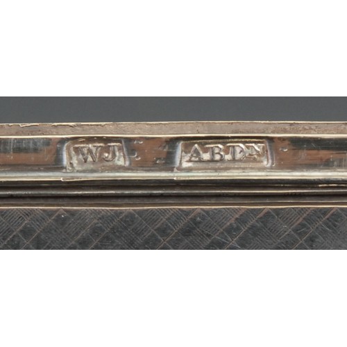 770 - An early Victorian silver rectangular castle top card case, of Scottish Provincial interest, in reli... 