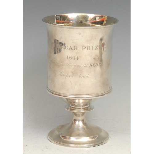 848 - Welsh Agricultural History - a George III silver pedestal goblet, the flared bowl inscribed Tredegar... 