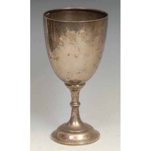 838 - Military Interest - a George V silver pedestal goblet, inscribed Tank Corps Boxing Tournament, Feath... 