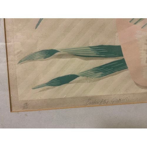 33 - Rosalind Forster (British, bn. 1948), by and after, Butterfly Gladioli, signed in pencil to lower ri... 