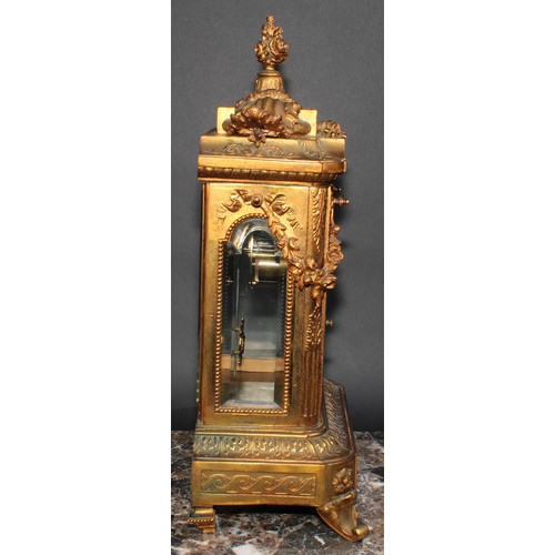 1576 - A late 19th century French gilt metal mantel clock, in the manner of Jean-André Lepaute, 9cm circula... 