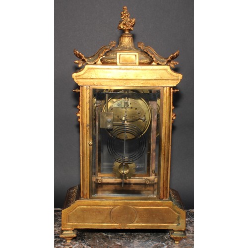 1576 - A late 19th century French gilt metal mantel clock, in the manner of Jean-André Lepaute, 9cm circula... 