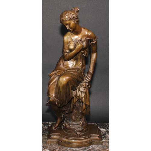 1646 - In the manner of Auguste Moreau (1834-1917), a patinated bronze, Distrait, 45cm high