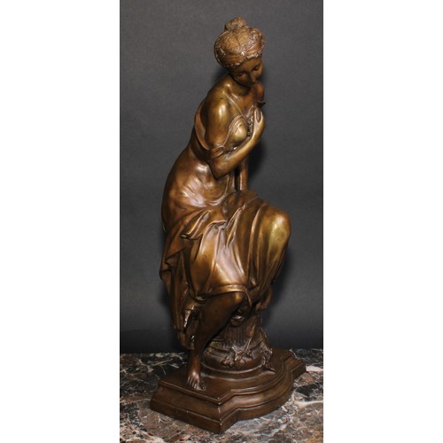 1646 - In the manner of Auguste Moreau (1834-1917), a patinated bronze, Distrait, 45cm high