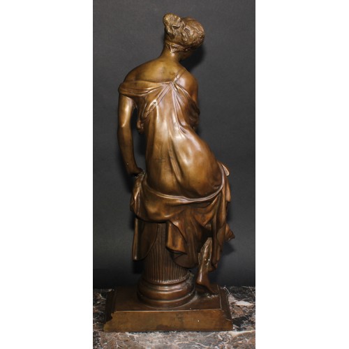 1646 - In the manner of Auguste Moreau (1834-1917), a patinated bronze, Distrait, 45cm high