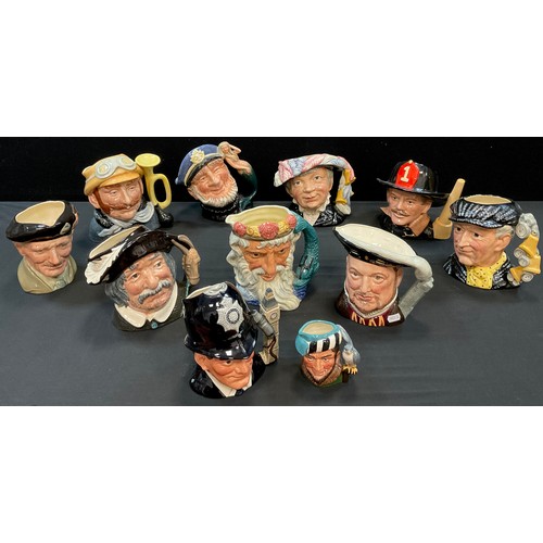 161 - A collection of Royal Doulton Toby Jugs - Neptune D6548, 18cm high;  ‘Old Salt’, modelled by Gary Sh... 