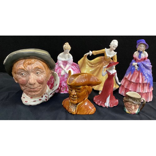 167 - Doulton figures including ‘A Victorian lady’, Hn728, ‘Kirsty’,Hn2381, ‘Victoria’, Hn2471, ‘Jarge’ Do... 