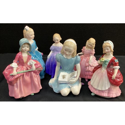 169 - Doulton figures including ‘Valerie’ Rd No.868305, ‘Alice’,HN2158, ‘A Child from Williamsburg’, HN 21... 