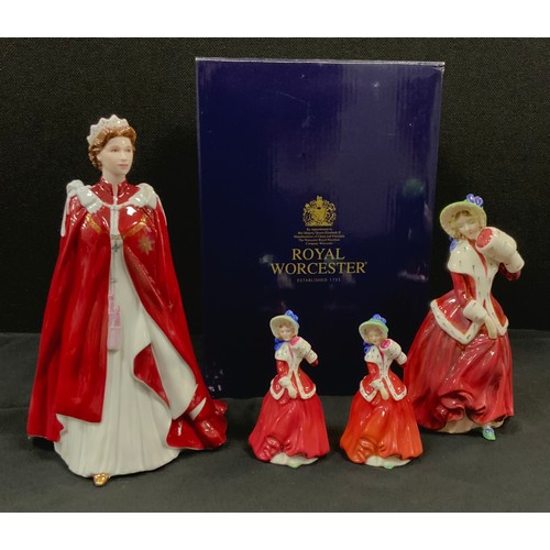 175 - A Royal Worcester figure in Celebration of  The Queen’s 80th Birthday 2006, boxed; a Doulton figure ... 