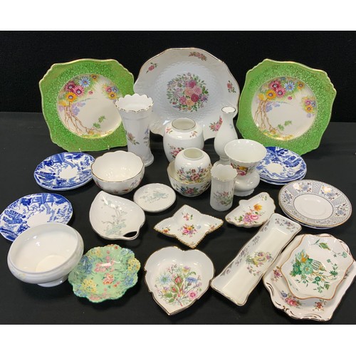 191 - Ceramics - Royal Crown Derby, Posies, Blue Aves, Aynsley Papillion grey, cottage garden, etc,  Grimw... 