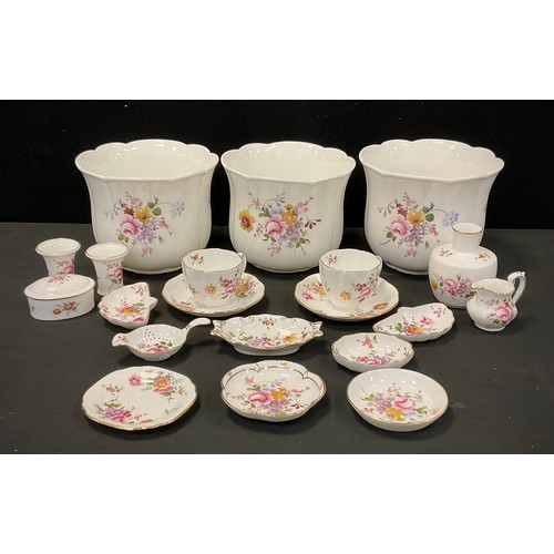 217 - Royal Crown Derby  - a trio of Posies pattern planters, (2 seconds)  mallet vase, trinket dishes, cr... 