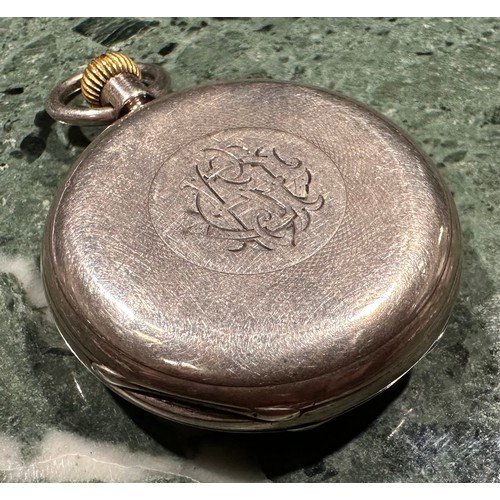 854 - A Victorian silver half-hunter pocket watch, by Charles Frodsham, 84 Strand, London, the 3.5cm ename... 