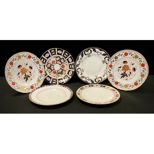 234 - Royal Crown Derby  - six 27cm diameter dinner plates, assorted patterns inc 2451, Majesty, 962 x 2, ... 