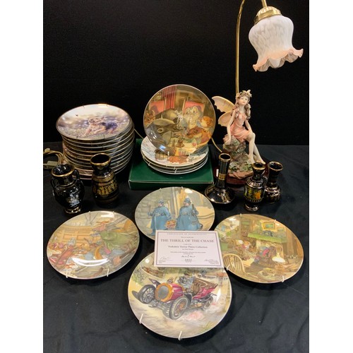 244 - Wind on the Willows collectors plates others,  Yorkshire Terrier collection,  Fairy table lamp etc.