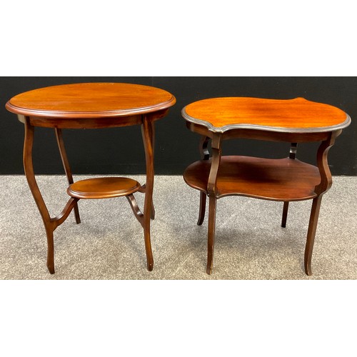 265 - An Edwardian mahogany kidney shaped occasional table, c.1905; another (2)