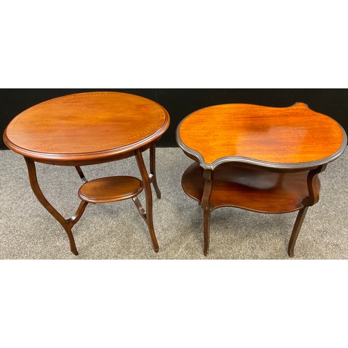 265 - An Edwardian mahogany kidney shaped occasional table, c.1905; another (2)