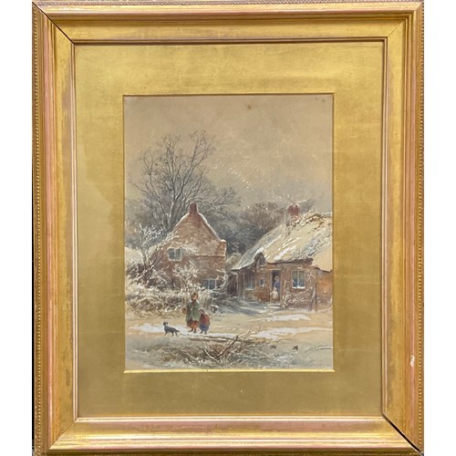 1212 - James Steven Gresley (1829 - 1908)
Cottages in The Snow
signed, watercolour, 30cm x 23cm