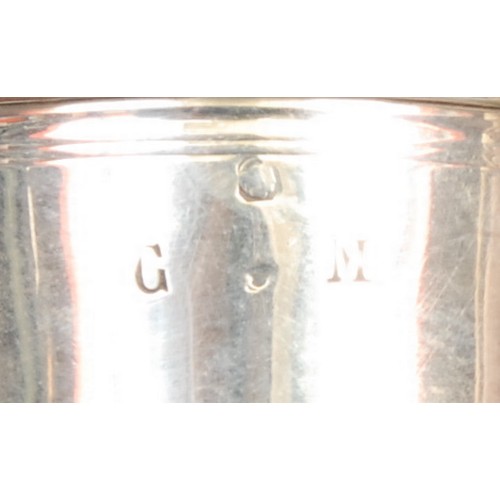 849 - A French silver tapered cylindrical beaker, quite plain, 7.5cm high, 19th century