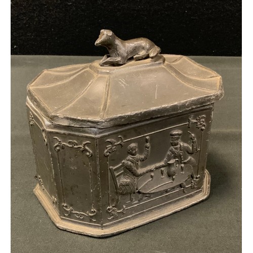 349 - A 19th century lead tobacco box