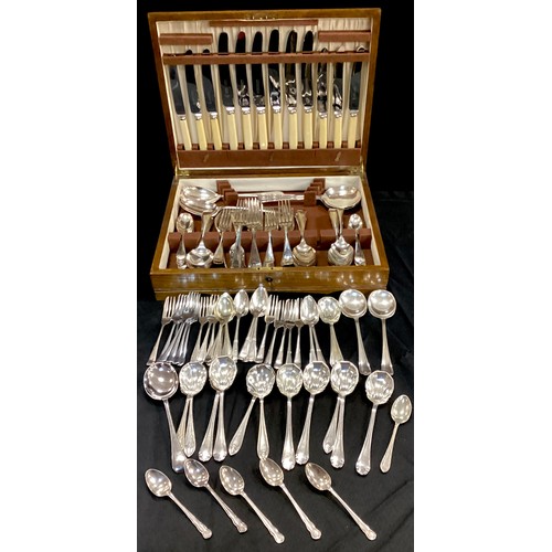 361 - Flatware - a canteen of cutlery, other including shell shaped spoons, a set of five silver tea spoon... 