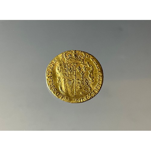 441 - A George III quarter guinea, 1762, 2.1g,