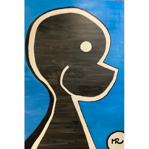 281 - Matthew Rutherford (Art From A Locked-In Mind)  Boy Blue
signed, acrylic on canvas, 150cm x 100cm.

... 