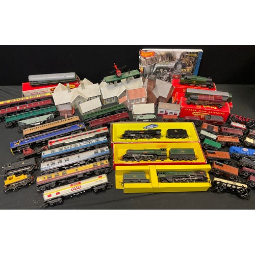 324 - Hornby OO gauge - locomotives, passenger coaches, goods wagons, buildings etc inc The Princess Royal... 