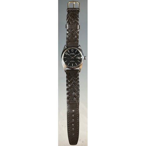 41 - Tudor Rolex - Prince Oysterdate rotor self winding stainless steel cased wristwatch, 34mm case, blac... 