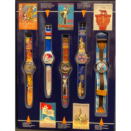 60 - A Limited Edition Swatch Historical Olympic Games Collection Boxed Set, C.1996 Includes nine swatch ... 