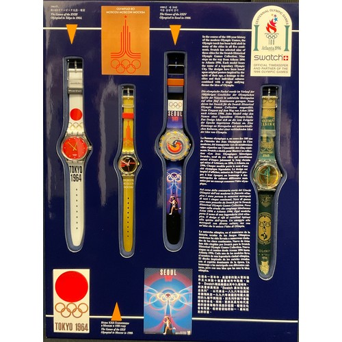 60 - A Limited Edition Swatch Historical Olympic Games Collection Boxed Set, C.1996 Includes nine swatch ... 