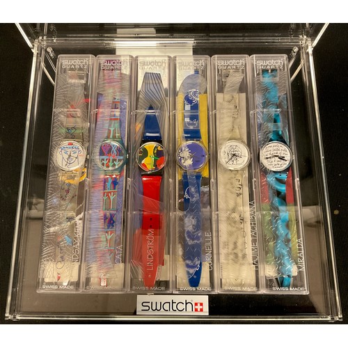 69 - Swatch Artist collection wristwatches, Winter 1995 comprising Lindsay Kemp GK 207 Flowers, Licata, G... 