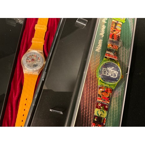 75 - Swatch - limited Edition GZ902 Sparkling Life, 14042/30000, YGS 4002 Irony Smoking, Musical Special ... 