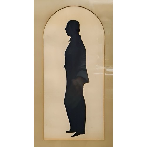 2051 - English School (19th century), a portrait silhouette of a dandified gentleman, possibly Oscar Wilde,... 