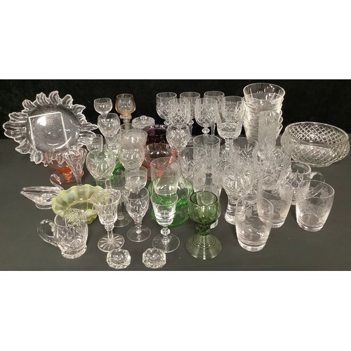 5145 - A collection of wine glasses, whisky tumblers, two rummers, a Battle of Britain 40th anniversary gob... 