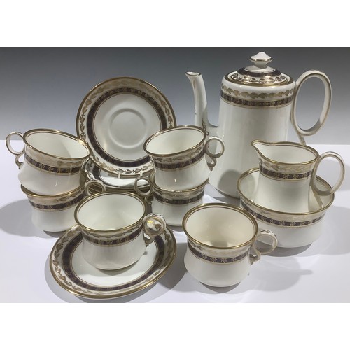 5078 - Ceramics - Royal Albert Crown China coffee set for six, comprising coffee cups, saucers, a sugar bow... 