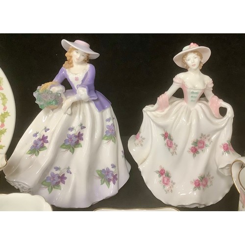 5164 - A Royal Worcester figure, Sweet Violet, limited edition 6,296/9,500; another, Sweet Rose, 6,296/9,50... 