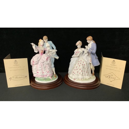 5089 - A Royal Worcester figure group, The Age of Courtship, The Tryst, for Compton & Woodhouse, sculpted b... 