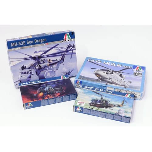 7080 - Model Making, The Late John Burgess Collection of Model Kits - Italeri 1:72 scale helicopter kits, c... 