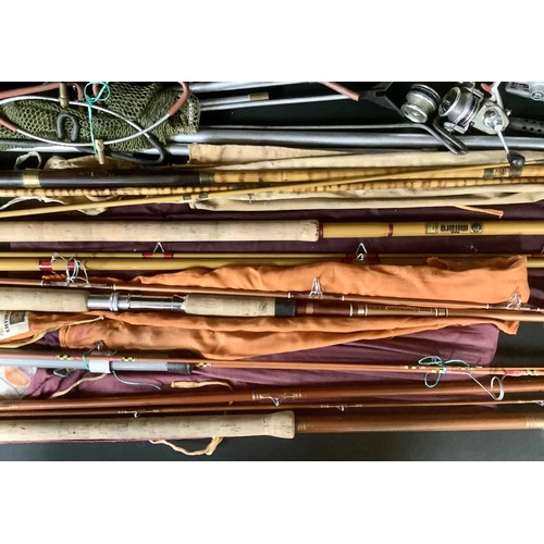 5195 - Fishing - a course rod, Daiwa 2025A, two section rod; four other fishing rods, including Milbro Maes... 