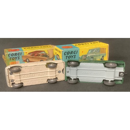 5202 - Toys & Juvenalia - Corgi Toys 438 Land Rover 109 WB, dark green body, lemon yellow interior, spun hu... 