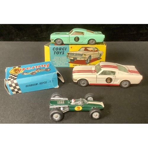 5209 - Toys & Juvenalia - Corgi Toys 320 Ford Mustang Fastback 2+2, pale green body with various decals, wi... 