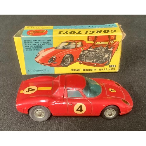 5210 - Toys & Juvenalia - Corgi Toys 314 Ferrari 'Berlinetta' 250 Le Mans, red body with various decals, wi... 