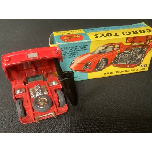 5210 - Toys & Juvenalia - Corgi Toys 314 Ferrari 'Berlinetta' 250 Le Mans, red body with various decals, wi... 