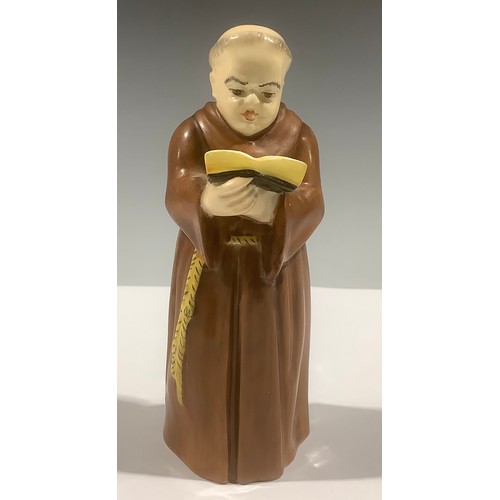 5120 - A Royal Worcester candle snuffer, Monk reading, 12cm, printed mark in black