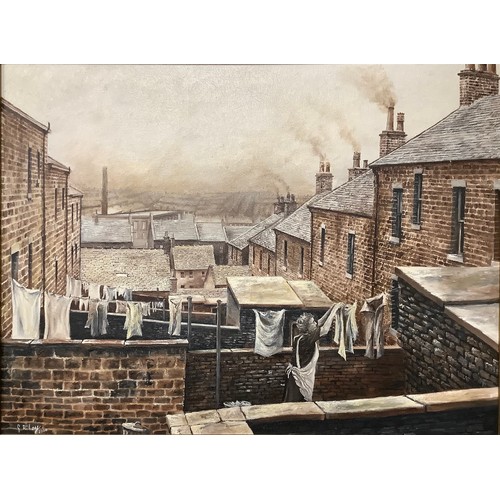 5233 - Geoff Riley (Contemporary)
Wash Day, Hart Street, Bradford
signed, dated 2000, titled to verso, oil ... 