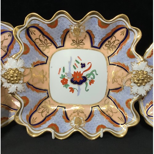 5240 - An early 20th century Hammersley & Co. dessert service for six, decorated and gilded in the Imari pa... 