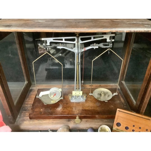 5242 - Scientific Instruments - a set of laboratory balance scales, A. Gallenkamp & Co., Ltd., with brass w... 