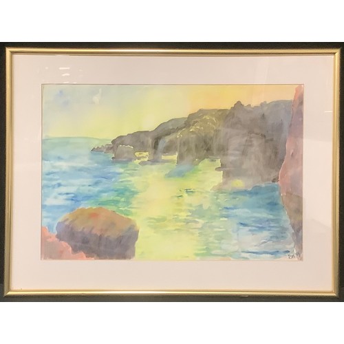 5347 - Bim Giardelli (20th century, wife of Arthur Giardelli)
A South Wales Cove at Sunset
signed, dated'89... 