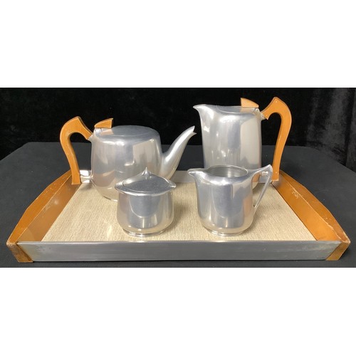 5378 - Mid-20th Century Design - a Picquot ware tea/coffee service on tray