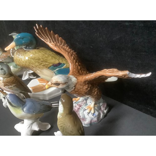 5392 - A Beswick model of a Bald Eagle in flight, number 1018, 20cm high; others, Mallard, number 817, 17cm... 